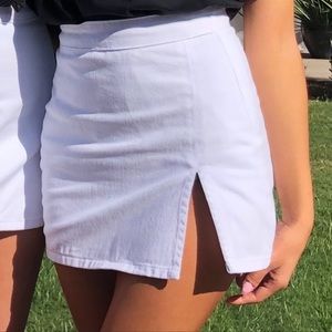 Lioness White Denim Skirt